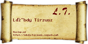 Lábdy Tirzusz névjegykártya